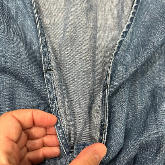 Women's Abercrombie & Fitch Blue‎ Denim Tie Front Romper S 0046 B1 - Picture 7 of 7